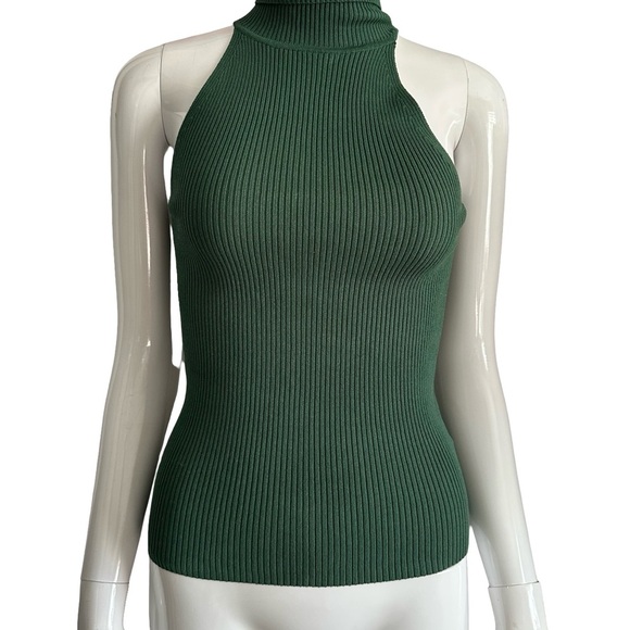 Joe's Jeans Forest Green Ribbed Top Turtleneck Xs - Picture 2 of 6